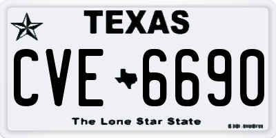 TX license plate CVE6690