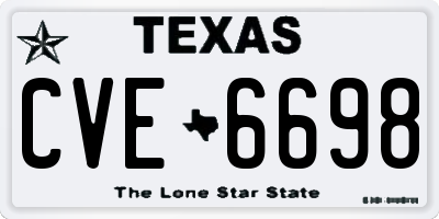 TX license plate CVE6698
