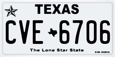 TX license plate CVE6706