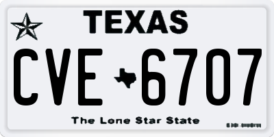 TX license plate CVE6707