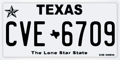 TX license plate CVE6709
