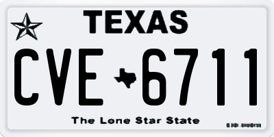 TX license plate CVE6711