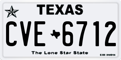 TX license plate CVE6712