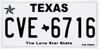 TX license plate CVE6716