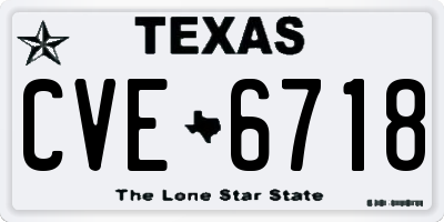 TX license plate CVE6718