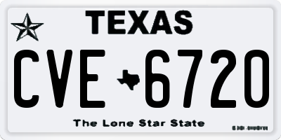 TX license plate CVE6720
