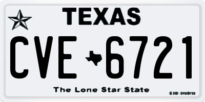 TX license plate CVE6721