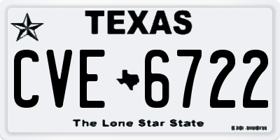 TX license plate CVE6722