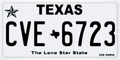 TX license plate CVE6723