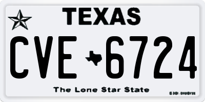 TX license plate CVE6724