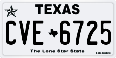 TX license plate CVE6725