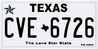 TX license plate CVE6726