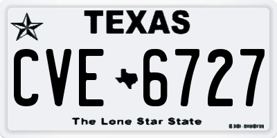 TX license plate CVE6727