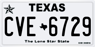 TX license plate CVE6729