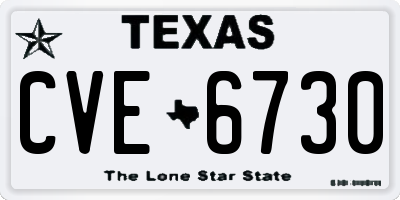 TX license plate CVE6730