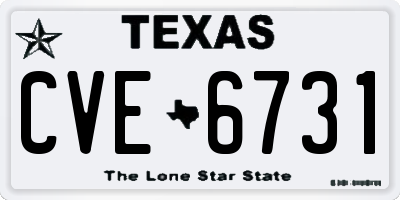 TX license plate CVE6731