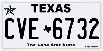 TX license plate CVE6732