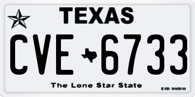 TX license plate CVE6733