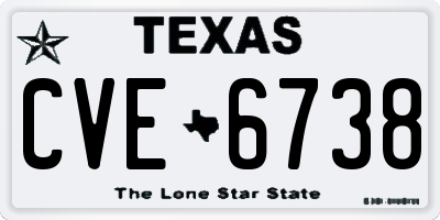 TX license plate CVE6738