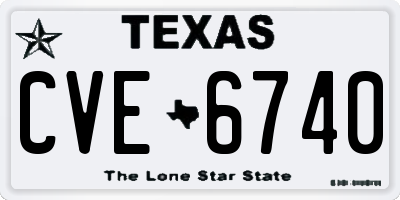 TX license plate CVE6740
