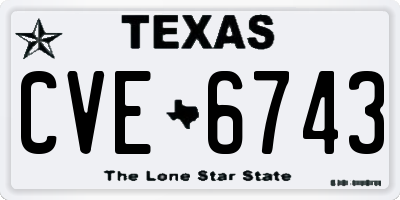 TX license plate CVE6743