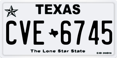 TX license plate CVE6745