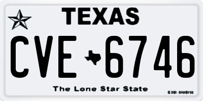 TX license plate CVE6746