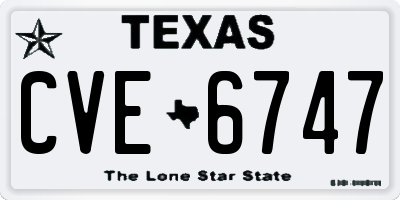 TX license plate CVE6747