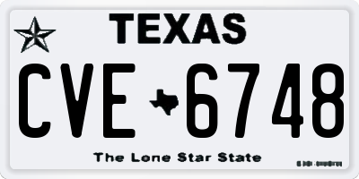 TX license plate CVE6748