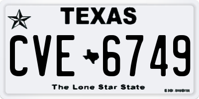 TX license plate CVE6749
