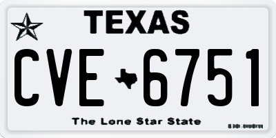 TX license plate CVE6751