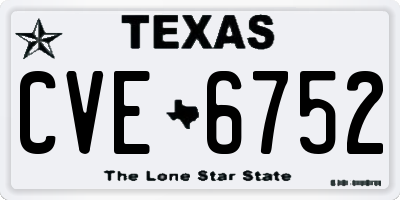 TX license plate CVE6752