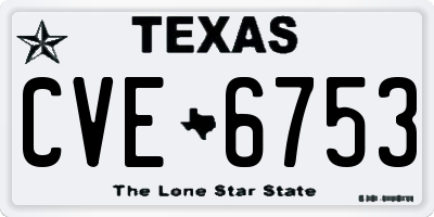 TX license plate CVE6753