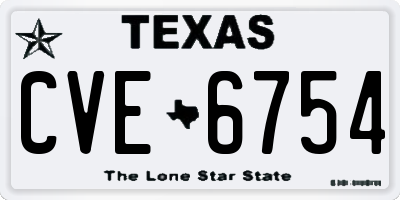 TX license plate CVE6754