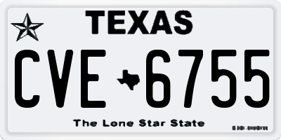 TX license plate CVE6755