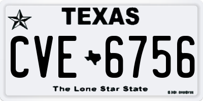TX license plate CVE6756