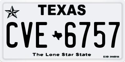 TX license plate CVE6757
