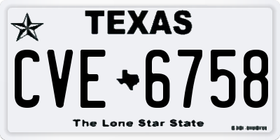 TX license plate CVE6758