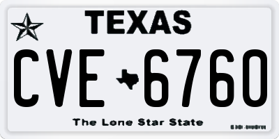 TX license plate CVE6760