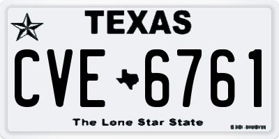 TX license plate CVE6761