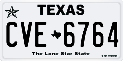 TX license plate CVE6764