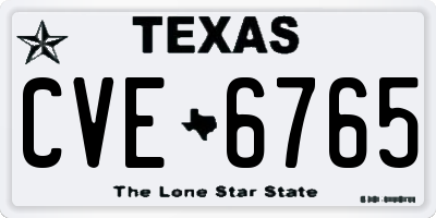 TX license plate CVE6765