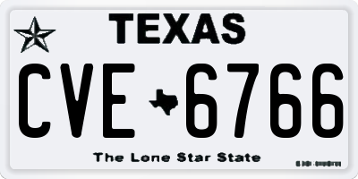 TX license plate CVE6766