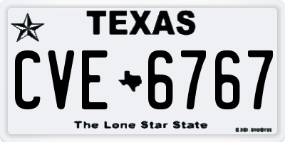 TX license plate CVE6767