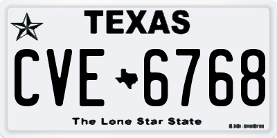 TX license plate CVE6768
