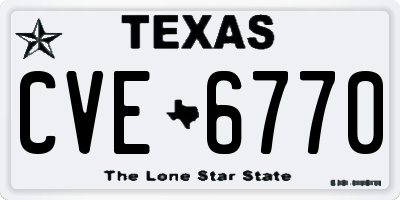 TX license plate CVE6770