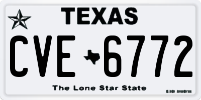 TX license plate CVE6772