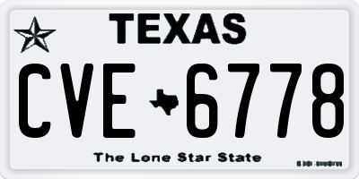 TX license plate CVE6778