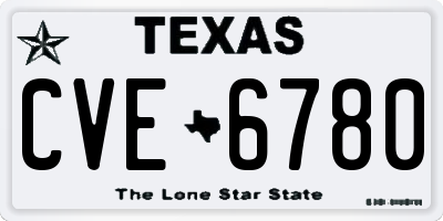 TX license plate CVE6780