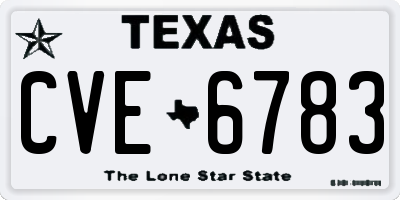 TX license plate CVE6783
